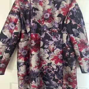 Chico's Floral Blazer in Red and Purple